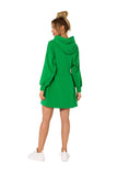Versatile Hooded Mini Dress with Logo Trousers