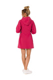 Versatile Long Sleeve Hooded Mini Dress with Logo Trousers
