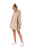 Versatile Hooded Mini Dress with Logo Trousers