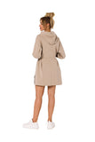 Versatile Hooded Mini Dress with Logo Trousers