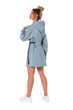 Versatile Hooded Mini Dress with Logo Trousers
