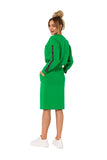 Knit Sweatshirt Skirt with Pockets and Elastic Waistband