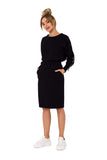Knit Sweatshirt Skirt with Pockets and Elastic Waistband