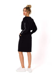 Knit Sweatshirt Skirt with Pockets and Elastic Waistband