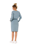 Comfortable Knit Sweatshirt Skirt with Pockets & Waistband