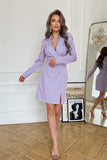 Chic Navy Dress with V-Neck and Belt for Elegant Events