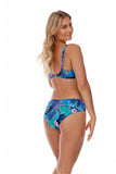 Floral Knitted Bikini Bra with Zebra Accents