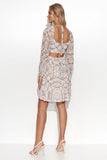 Chic Girly Dress with Bow Detail and Elegant Puff Sleeves