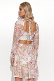 Airy Girly Dress with Bow Detail and Long Sleeves