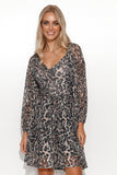Airy Girly Dress with Bow Detail and Elegant Sleeves