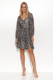 Airy Girly Dress with Bow Detail and Elegant Sleeves