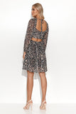 Airy Girly Dress with Bow Detail and Elegant Sleeves