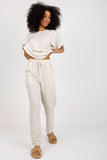 Summer Blouse and Pants Set with Tie Waist and Pockets
