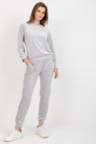 Ladies' Velour Blouse and Pants Set with Pockets