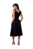 Flared Midi Skirt with High Waist and Decorative Buttons