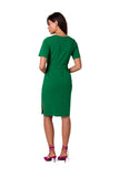 Elegant Fitted Cotton Knit Dress with Patch Pockets