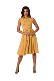 Sleeveless Collared Dress with Flared Bottom for Warm Days