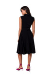 Sleeveless Collared Dress with Unbuttoned Front