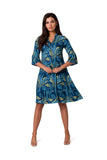 Mismatched Ruffle Dress with Open Neckline - Airy & Romantic