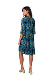 Mismatched Ruffle Dress with Open Neckline - Airy & Romantic