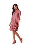 Mismatched Ruffle Dress with Open Neckline, Airy & Romantic
