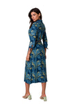 Elegant Cut Dress with Collar and Belted Detail