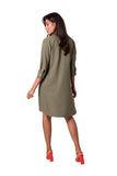 Flared Neckline Shirt Dress for Work and Vacations