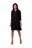 Flared Neckline Shirt Dress for Work and Vacations