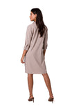 Flared Neckline Shirt Dress for Work and Vacations
