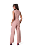 Sleeveless Jumpsuit with Pockets and Tie Belt