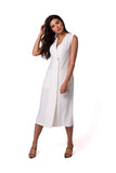 Sleek Sleeveless Button-Down Summer Dress