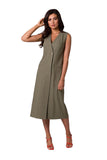 Minimalist Sleeveless Button-Up Summer Dress