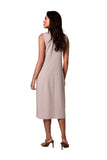 Minimalist Sleeveless Summer Dress with Button Fastening