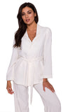 Lightweight Unbuttoned Summer Jacket with Waist Belt