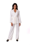 Lightweight Unbuttoned Summer Jacket with Waist Belt
