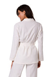 Lightweight Unbuttoned Summer Jacket with Waist Belt