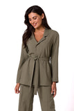 Lightweight Unbuttoned Summer Jacket with Belt