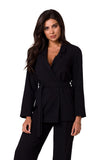 Lightweight Unbuttoned Summer Jacket with Waist Belt