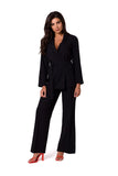 Lightweight Unbuttoned Summer Jacket with Waist Belt