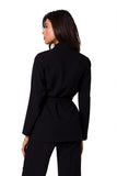 Lightweight Unbuttoned Summer Jacket with Waist Belt