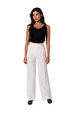 Elegant Lightweight Pants with Decorative Gold Buttons