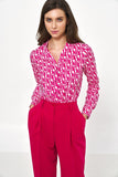 Elegant Patterned Button-Down Shirt for Office & Casual Wear