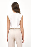 Casual Sleeveless V-Neck Viscose Blouse for Everyday Wear