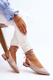 Rhinestone-Embellished Open Heel Ballerinas for Summer