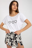 Decorative Boat Neck Short Sleeve T-Shirt for Women