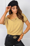 Striped Short Sleeve Round Neck Shirt