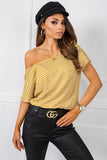 Striped Short Sleeve Round Neck Shirt