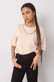 Loose Fit Women's T-Shirt with Decorative Chain Detail