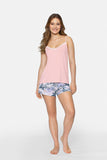 Floral Motif Women's Set with Lace Detail and Adjustable Straps