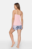 Floral Motif Women's Set with Lace Detail and Adjustable Straps